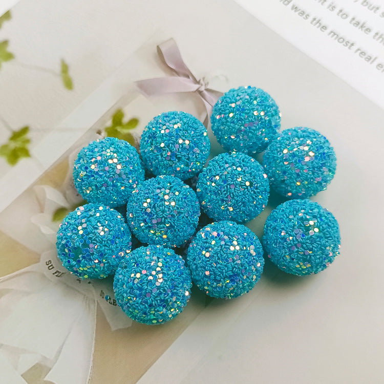 Wholesale 20MM sequin ball Straight hole sequins acrylic beads